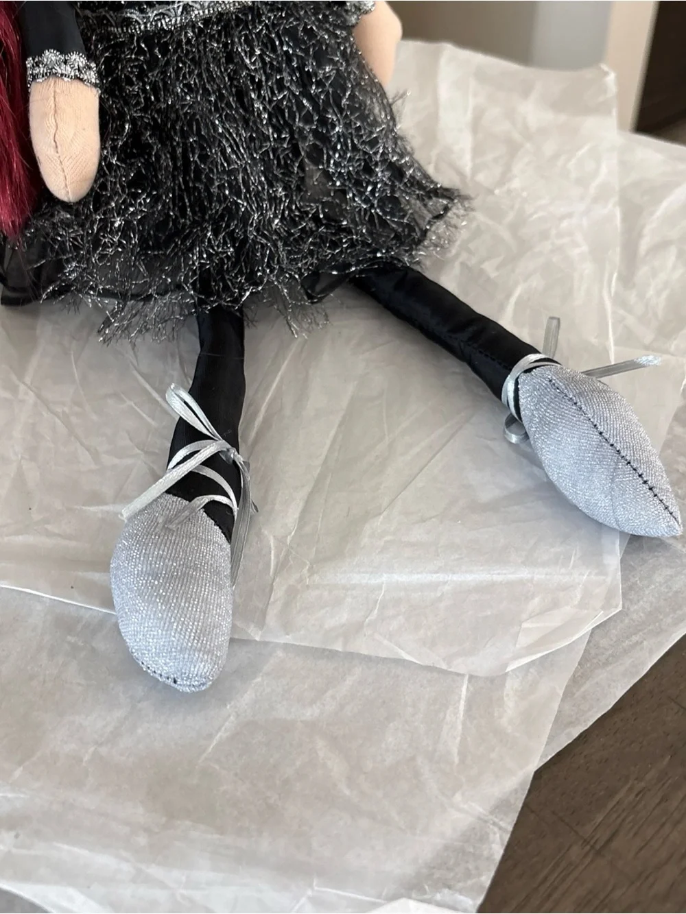 Happy Witch Doll with Red Hair and Black  Silver Outfit